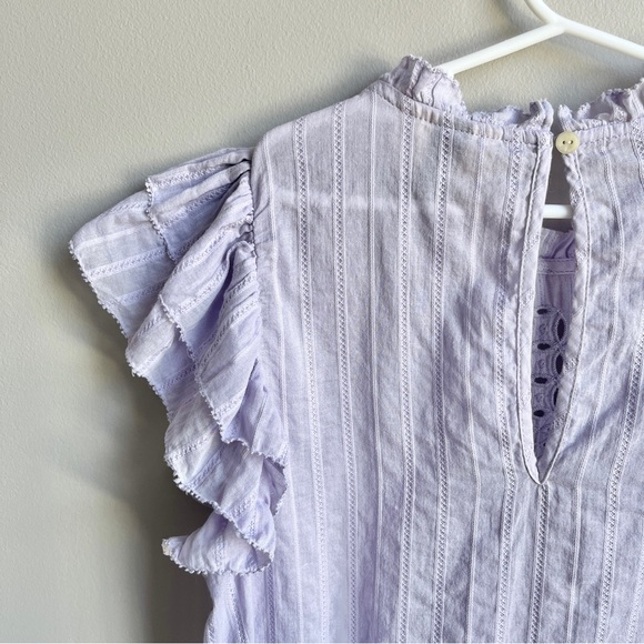 Universal Thread Top Women's Small Lilac Purple 100% Cotton Cottage Eyelet Beach - Picture 12 of 12